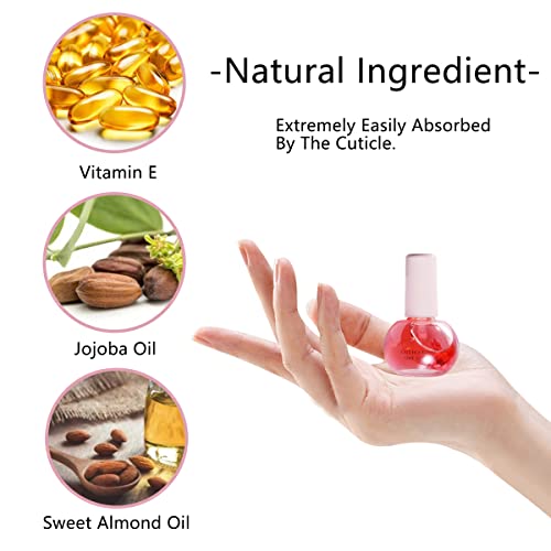 Meschett Cuticle Oil For Nails,Cuticle Oil Contain Sweet Almond Oil For Nail Repair And Growth Treatment,Nail Strengthener For Damaged Nails,Strawberry 15Ml #TOP2