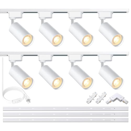 Image of 8 Pack White H Type LED Track Lighting Kit 6000K