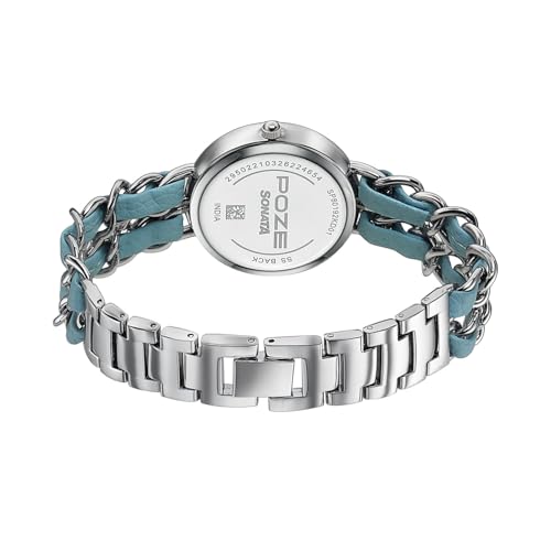 Image of Sonata Poze 9 with Quartz Analog with Metal+ Leather Strap Watch for Women