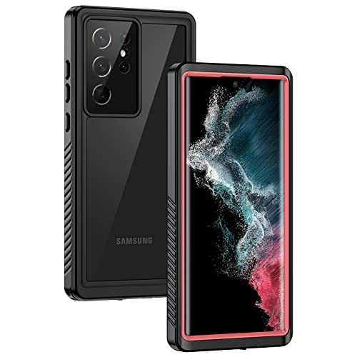 Coque Samsung S22 Ultra rose étui waterproof antichoc incassable