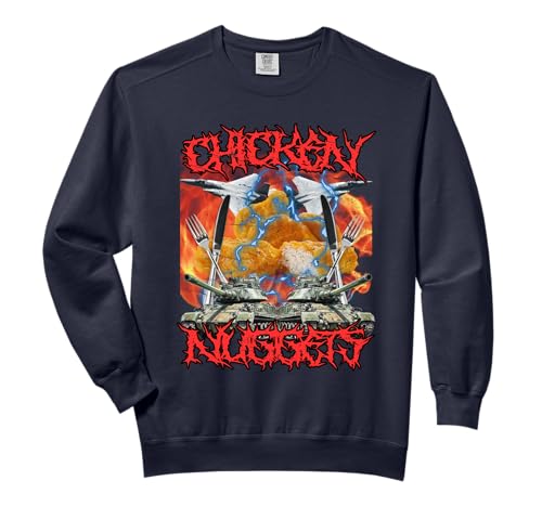 Funny Chicken Nugget Bootleg Hardcore Flames Meme Comfort Colors Adult Sweatshirt