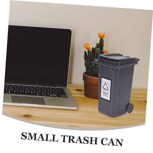 Caneca de basura mini para escritorio rectangular gris miniatura 4