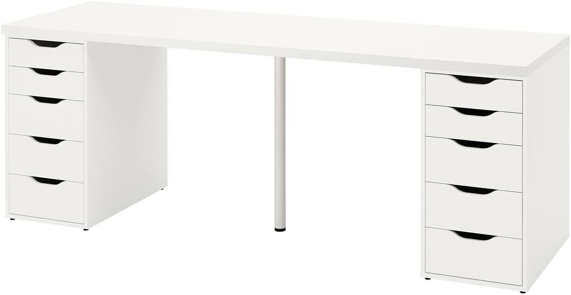 Desk, white, 200x60 cm, LAGKAPTEN, ADILS