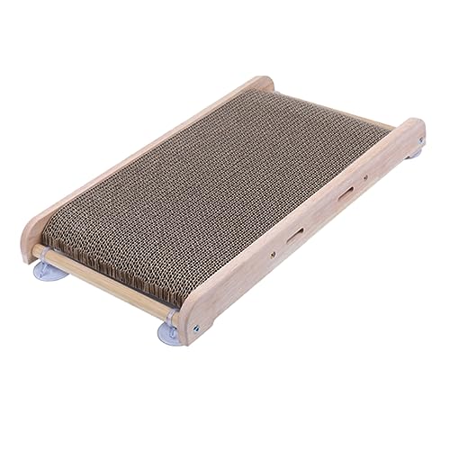 SUPVOX Brown Cat Scratcher Wood Scratch Post Cardboard Scratch Mat Pet Supplies
