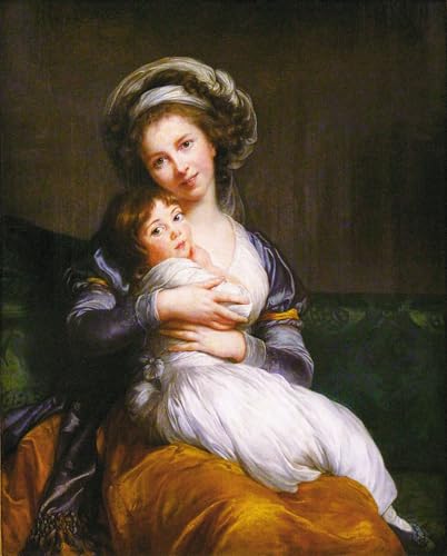 Affiches et impressions Madame Vigee Lebrun and Her Daughter Jeanne Lucia tableau 60x90