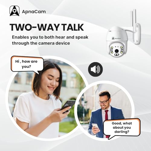 Image of ApnaCam 3MP Wi-Fi Full Color Outdoor Smart Security Camera | 360 with Pan & Tilt | Two Way Talk | Human Detection | Night Vision | Supports SD Card (up to 128 GB)