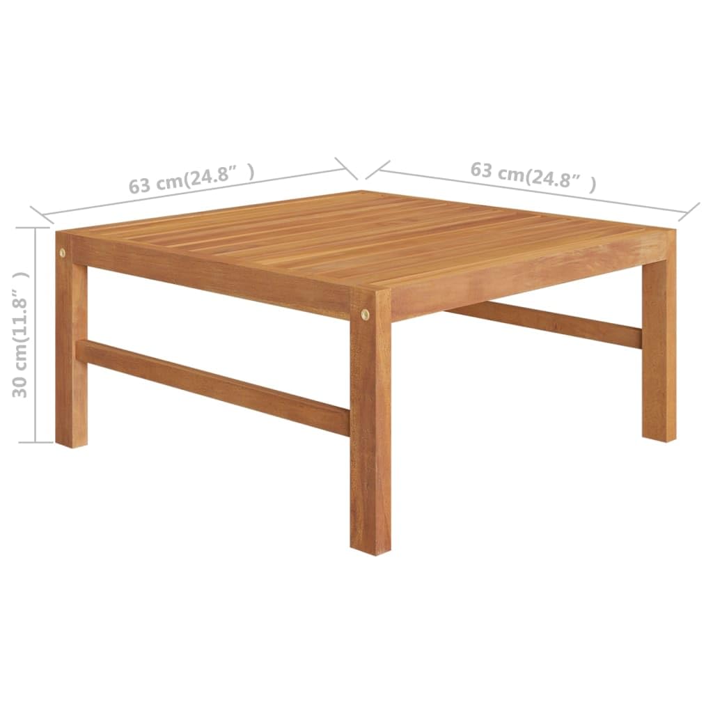 Set di 3 mobili da giardino in legno di teak con cuscini color crema, resistente alle intemperie, divano da giardino modulare come parte centrale, facile da pulire, per terrazza, balcone e