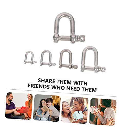 SOESFOUFU 5pcs D- Shackles Heavy Duty Tow Hook for Off-Road Trucks Rustproof for Cargo Handling and Lifting Applications