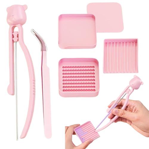 Pinzas para abalorios fusibles - Juego de herramientas ergonómicas antideslizantes con bandeja organizador | Juego de herramientas para fundir cuentas | para hombre, mujer, niña, niño, familia, amigos