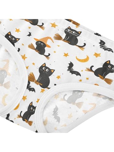 ZZKKO Broom Cats and Bats Girls Underwear Toddler Panties for Girls Comfort Brief Size 2T4