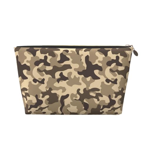 VOSERY Bolsa de maquillaje de cuero, bolsa de cosméticos, bolsa de aseo de viaje para mujer, organizador de bolsa de maquillaje de camuflaje blanco y negro, bonita bolsa de maquillaje, bolsa de