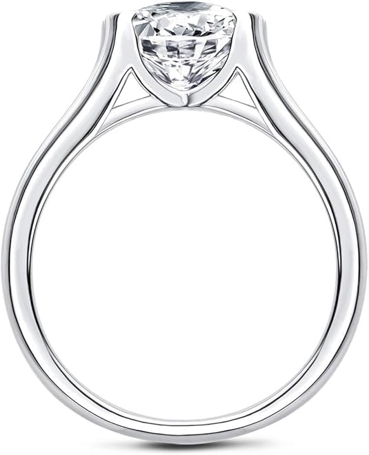 10k/14k/18k Gold Moissanite Engagement Ring for Men Brilliant Round cut,Wedding Anniversary Band Ring for Men Dad Father Jewelry(Size 4-16)