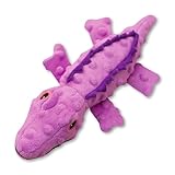 Snugarooz Ellie The Gator - Crinkle & Squeak Dog Toy with Repair Patch - Durable Plush for Engaging, Endless Fun for Small to Medium Dogs - Made from Recycled Materials