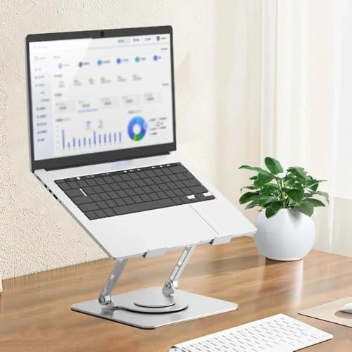 Soporte para portátil de aluminio ajustable elevador para laptop giratorio 360 plegable 5
