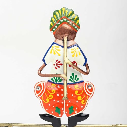 Image of Habere India-All the Cultures Fabricating India Keychain Stand | Keys Organizer | Key Hanger for Wall | Keychain Holder | Modern Key Holder for Wall (Orange - 16x3x17 cm)