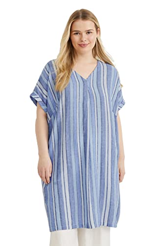 C&A Damen Regular Fit Bluse Große Größen Streifen blau 54