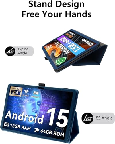 Support tablette TABWEE T80 étui bleu antichoc avec poignée - 4