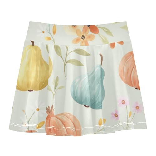 Girls Skorts with Built in Shorts Flowy Little Girls Golf Skirt Youth Cheer Skirt with Pockets