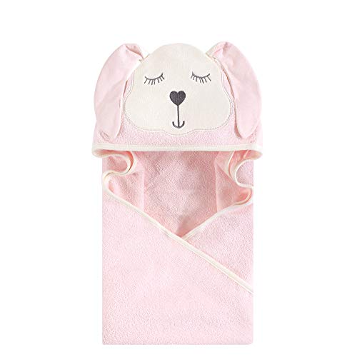 Image of Hudson Baby Unisex Baby Cotton Animal Face Hooded Towel, Modern Bunny, One Size