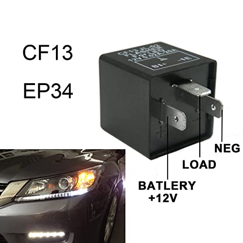 Xotic Tech 1Pc 12V 3-Pin Cf13 Ep34 Electronic Led Flasher Relay Fix For Car Or Motorcycle Install Led Turn Signal Bulbs Hyper Flash Issues Compatible With Acura Or Bmw Or Cadillac Or Dodge Or Ford #TOP3