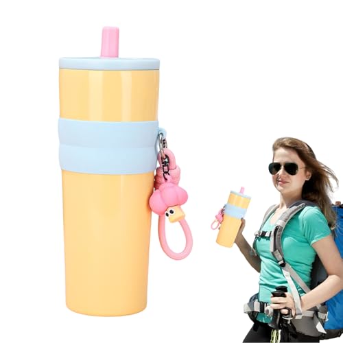 Bicchiere da caffè, tazza da caffè da viaggio, tazza in acciaio inossidabile, bicchieri a tenuta stagna, contenitore per bevande con coperchio e cannuccia per matrimoni, feste in palestra