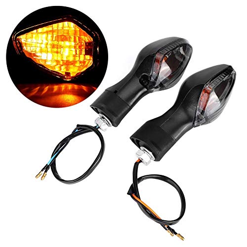 Akozon Motorcycle Turn Signal Light 1 Pair Motorcycle Turn Signals Indicator Light Blinker Lamp for Honda CRF250L CB400 SUPER CB600F HORNET CB900F HORENT RVT1000R RC51 (Black Gray)