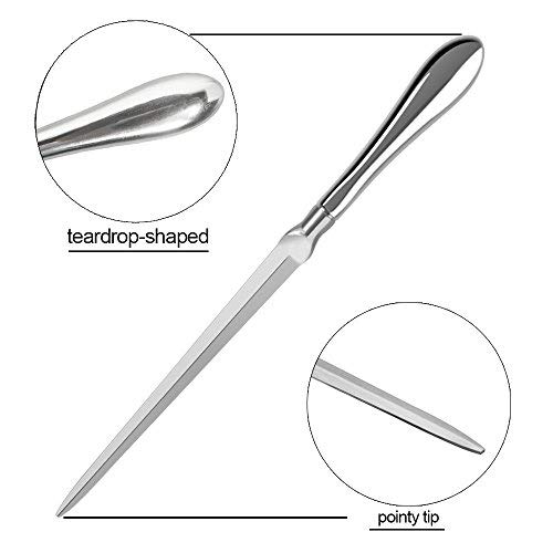 Kulannder KD-LKNIFE01 2 Pack Letter Opener, Envelope Open Slitter Metal Letter Opening Knife Silvery Hand Envelope Slitter thumb #3