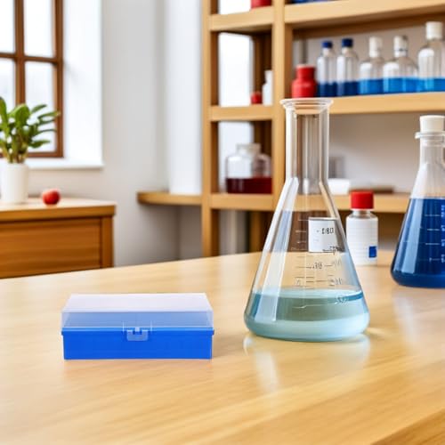 Flacons d'échantillons protégés et rangés dans cette boîte STOBAZA à 60 compartiments