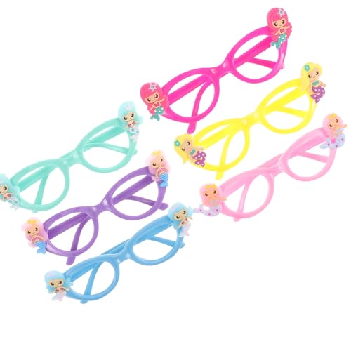 ANDRESLAD Gafas Divertidas Lente 6 Piezas Surtidas Diseño Sirena Accesorio para Fotos y Fiestas Infantiles Decorativas y Ligeras para Eventos y Cumpleaños