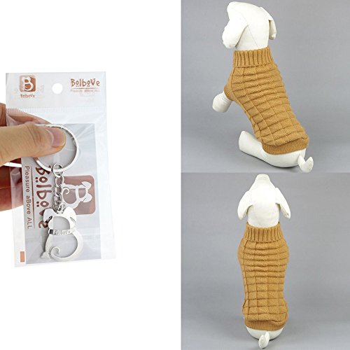 Bolbove Cable Knit Turtleneck Sweater For Small Dogs & Cats Knitwear Cold Weather Outfit (Brown, X-Small) #TOP3