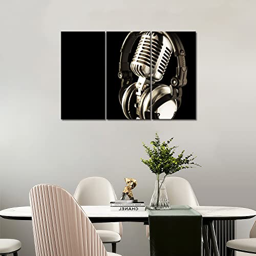 Headphone And Microphone Hangs On It Wall Art Painting The Picture Print On Canvas Music Pictures For Home Decor Decoration Gift #TOP5