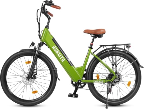 ESKUTE C100 Plus Elektrische Fiets, 26Inch E Bike, Met 250W Hogesnelheidsmotor, 36V 13Ah Verwijderbare Batterij, Topsnelheid 25km/u, LCD-scherm, Electric Bike Voor Volwassenen Heren Dames