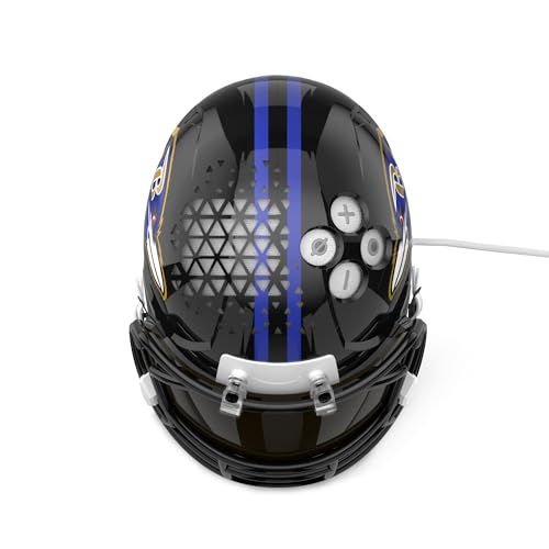 Image of NFL Echo Dot Bundle: Includes Echo Dot | Glacier White and Limited-Edition NFL Helmet Stand | Baltimore Ravens