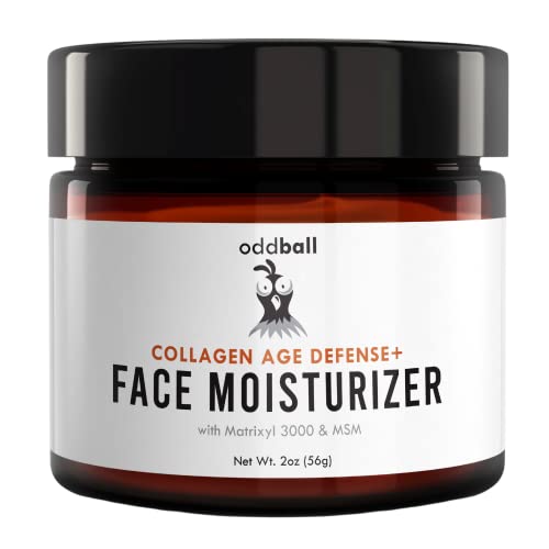Oddball Collagen Face Moisturizer For Men | Natural & Organic Anti-Aging Face Cream | Men's Age Defense Cream For Wrinkles, Dark Spots, & Fine Lines With Matrixyl 3000 & MSM | Unscented 2oz