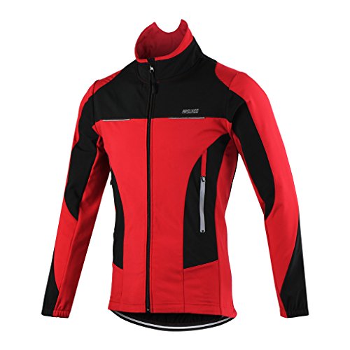 ARSUXEO Winter Warm UP Thermal Fleece Cycling Jacket Windproof 15F