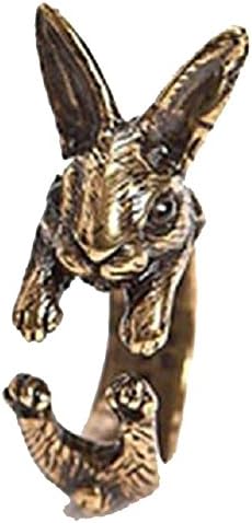Bunny Rabbit Hare Adjustable Fun Ring Fits Sizes 5-8 By Pashal Bunnies (Gold) image 2