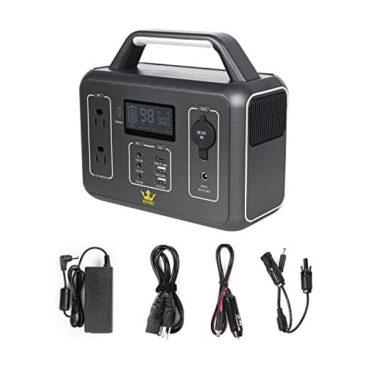 KYNG Portable Power Station Solar Generator Portable Generator 300W / 600w Peak CPAP Emergency Back Up Lithium Battery, 110V AC, Pure Sine Wave, Camping, Fishing, Travel, 280Wh/78000mAh