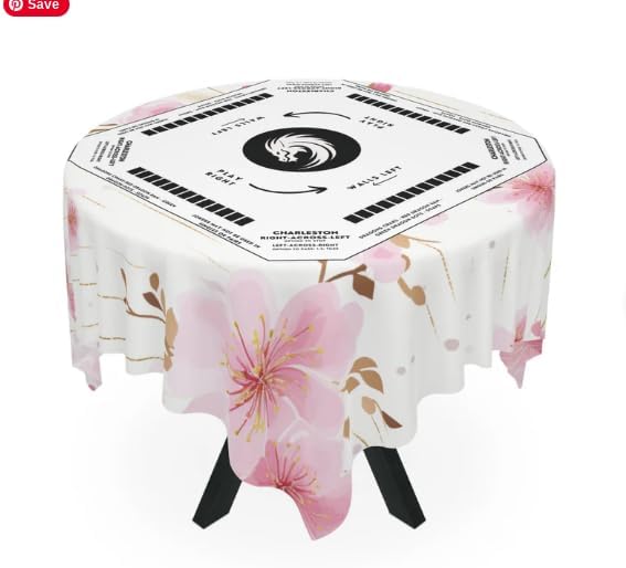 Generic Elegant Pink and White Mahjong Tablecloth - Dainty Mahjong Game Accessory