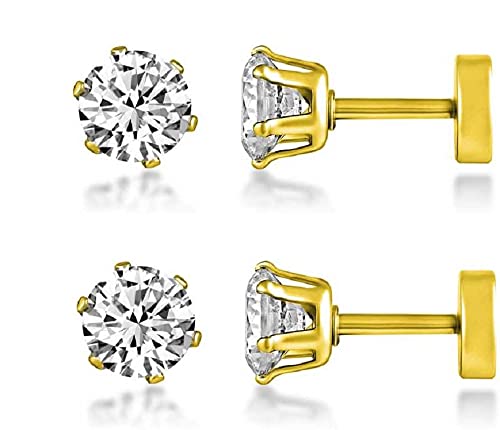 Silver Nug Gold Bali 316L Stainless Steel Earrings for Men and Boys | Fashion Non Piercing Earrings for Men | Stainless Steel Earrings for Boys