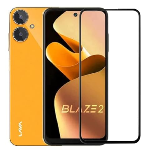 Image of DD SON Tempered Glass Screen Protector Compatible for Lava Blaze 2 (11D) with Edge to Edge Coverage and Easy Installation kit,Black