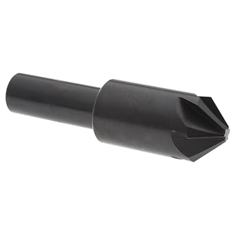 Hertel Countersink, 6 Flute, High-Speed Steel, 1/2" Shank Diameter, 3/4" Head Diameter, Oxide Finish, Straight Shank, 90 Angle, 2-3/4" OAL