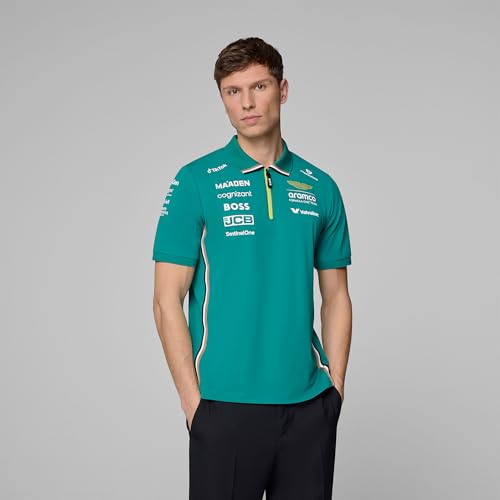 Aston Martin F1 2025 Herren Team Polo Grün - Größe: L