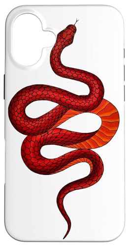 Red Snake �K���K���w�r �S�V�b�N �A�[�g �W�����O�� ���g�� ���B���e�[�W �o�C�u �X�}�z�P�[�X iPhone 16 Plus �p