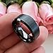 TUTISS 8mm Black Tungsten Rings for Men Women Fashion Engagement Wedding Bands Matte Finish Beveled Edges Comfort Fit Size 9