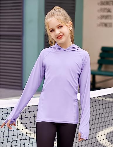 Zaclotre Kids UPF50+ Sun Shirt Girls Quick Dry Fit Sun Protection Clothing Athletic Hoodie with Thumbholes 2 41WwDgH5acL. AC