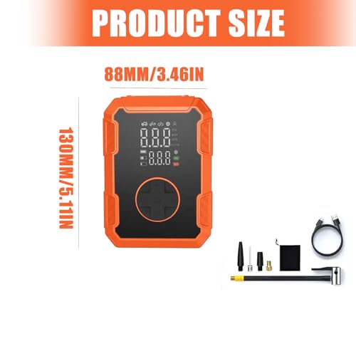Unidad de inflado portátil con pantalla LCD para neumáticos y balones 6