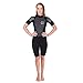 Seavenger Navigator 3mm Shorty | Short Sleeve Wetsuit for Men and Women | Surfing, Snorkeling, Scuba Diving (Surfing Black, Women's 9)