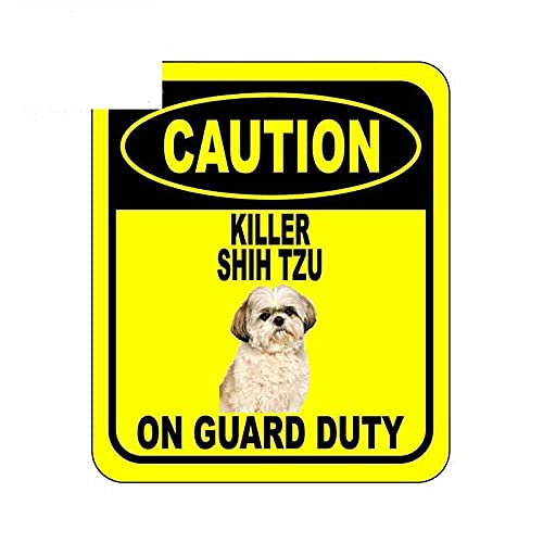 13cmx11cm Caution Killer Shih TZU ON Guard Duty Car Sticker Cover Scratches Composite