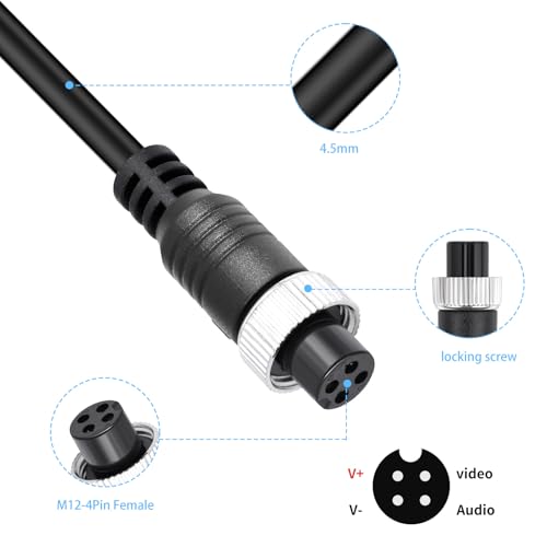 Cable de aviación de 4 pines con PVC resistente para cámara de marcha atrás 4