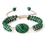 Material: Pulsera hombreHecho de piedra natural, sin decoloración, hipoalergénico, cómodo de llevar. Puede traerte buena suerte y confianza. La sensación de frescor en tus manos puede aliviar tu ansiedad. P;ulseras de la suerteIdeal para hombres y mujeres que trabajan bajo presión. Y ayuda a aliviar los antojos, la ansiedad y la irritabilidad.